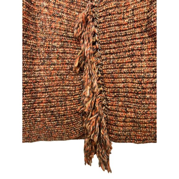 Chicos Womens Knit Poncho Sweater Fringe Size 2 Medium Mixed-Color - Picture 2 of 13